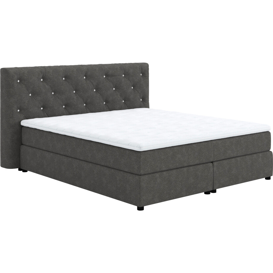 COTTA Boxspring Castlerock met strass-steentjes in het hoofdeinde, incl. topper afbeelding 1