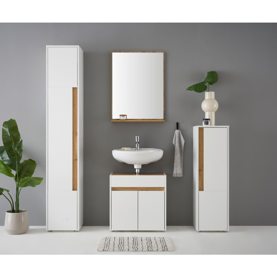 INOSIGN Badmeubelset CITY/ GIRON, badkamer in tijdloos ontwerp, 4-delige badkamer Badkasten en spiegels, in twee kleuren beschikbaar, veel opbergruimte (set, 4 stuks) afbeelding 1