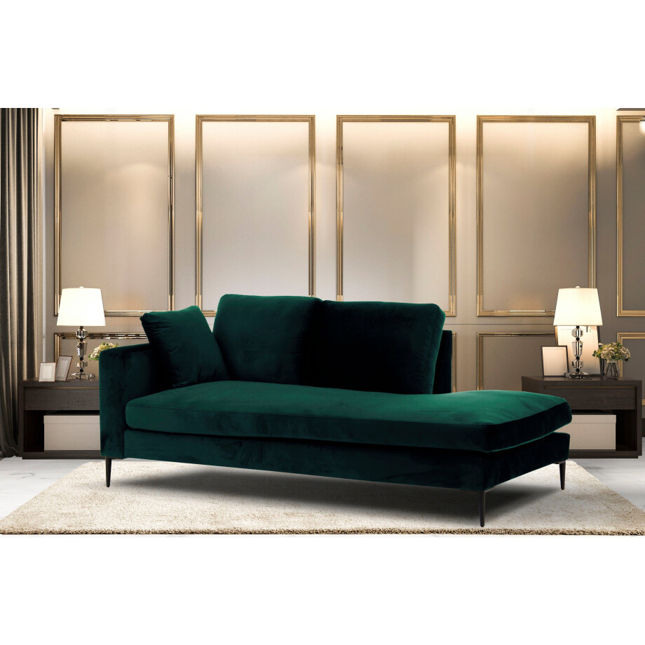 Leonique Récamier Cozy chaise longue, afmetingen B/D/H: 195/97/80 cm met los kussen en metalen poten, armleuning naar keuze links of rechts afbeelding 1