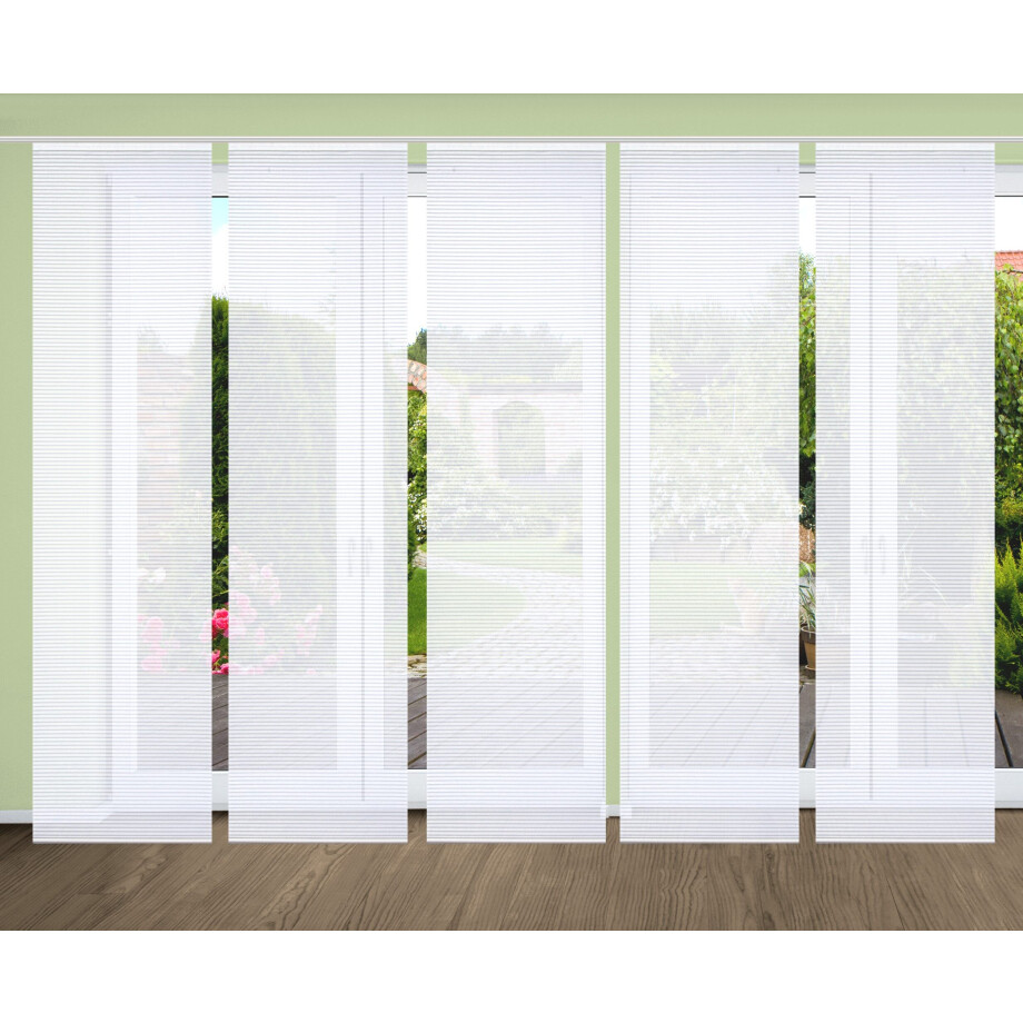 HOME in green Paneelgordijn ROMOLUS SET DIGITALE PRINT, BAMBOELOOK GERECYCLED (5 stuks) afbeelding 1
