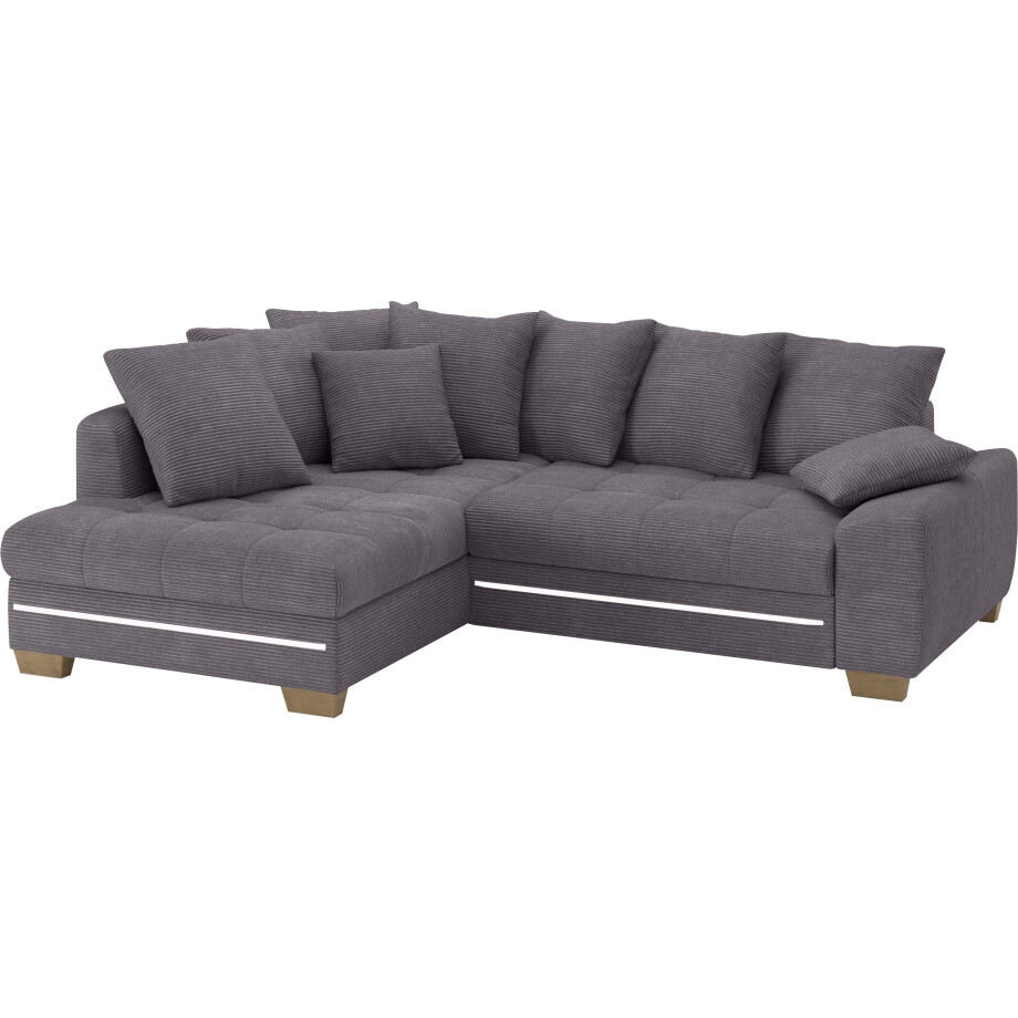 Mr. Couch Hoekbank Nikita II, L-vorm met koudschuim, rgb-led-verlichting, optioneel met bed, bedlade afbeelding 1