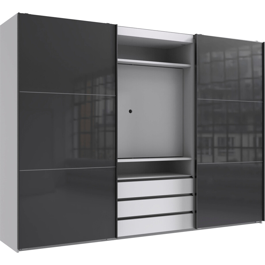 Wimex Zweefdeurkast Magic by fresh to go mooie extra: met draaibaar tv-element, fronten van glas afbeelding 1