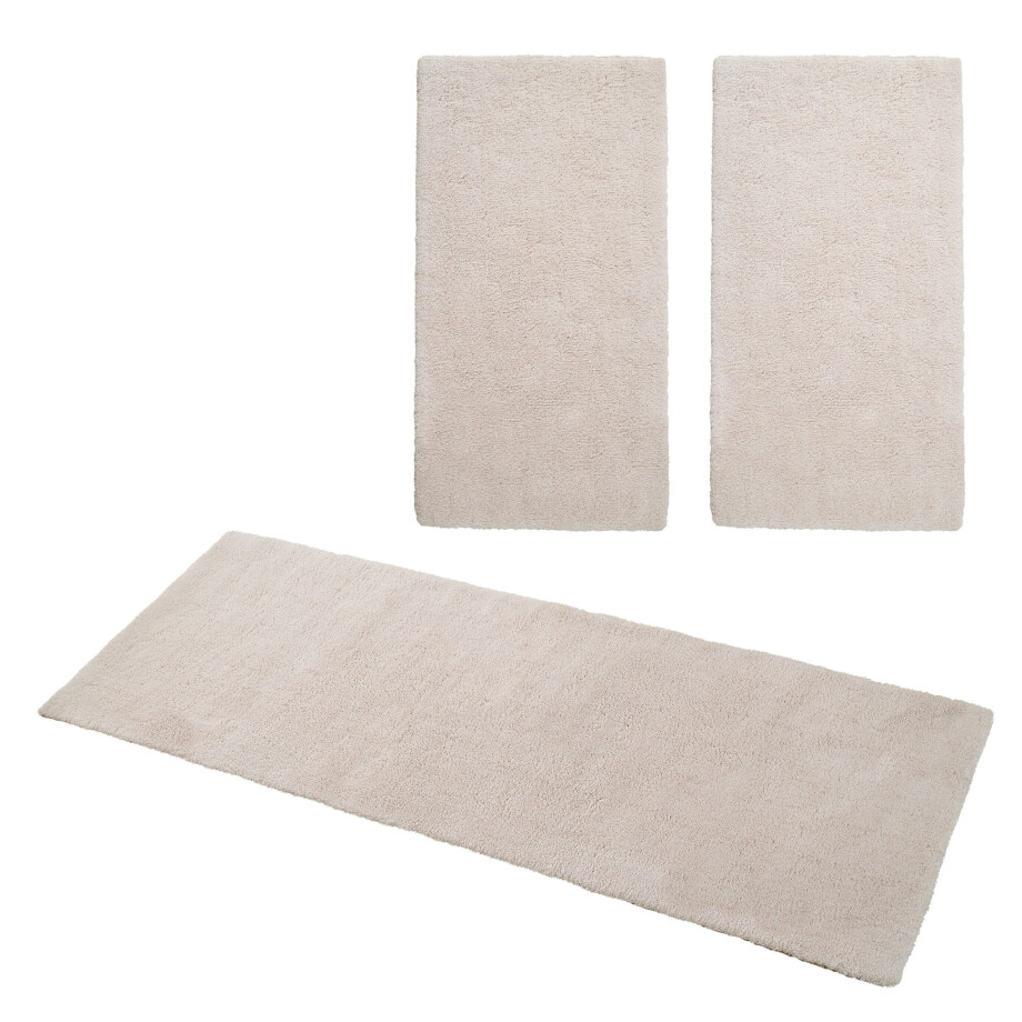 my home Set slaapkamerkleedjes met hoge pool Microvezeltapijt Magong, bijzonder zacht, zeer fijne pool uni, unikleurig slaapkamerkleed, loperset, slaapkamer, kinderkamer afbeelding 1