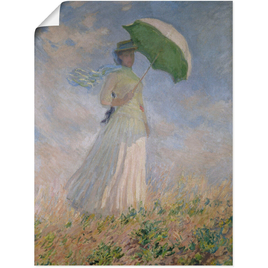 Artland Artprint Vrouw met parasol, Susanne Hoschedé als artprint op linnen, muursticker of poster in verschillende maten afbeelding 1