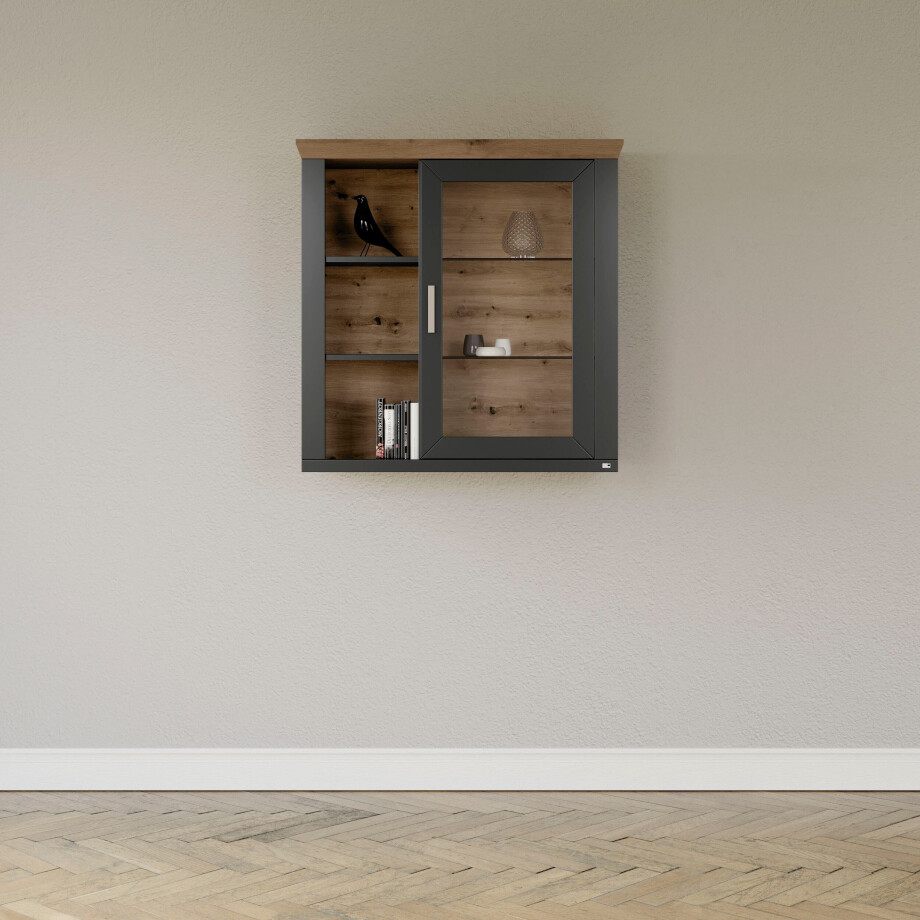 set one by Musterring Hangkast York Type 21, met Glazendeur, open vakken, verlichting optioneel, B 105 cm afbeelding 1