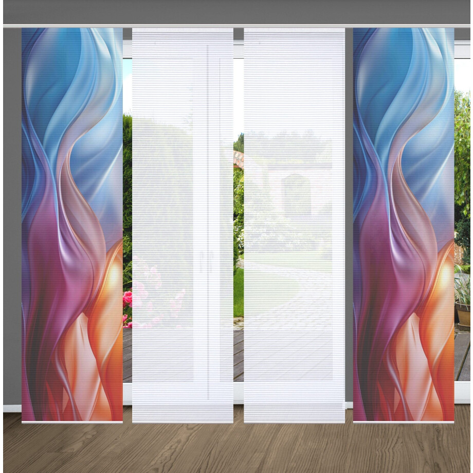 HOME in green Paneelgordijn Alcina SET DIGITALE PRINT, BAMBOELOOK GERECYCLED (4 stuks) afbeelding 1