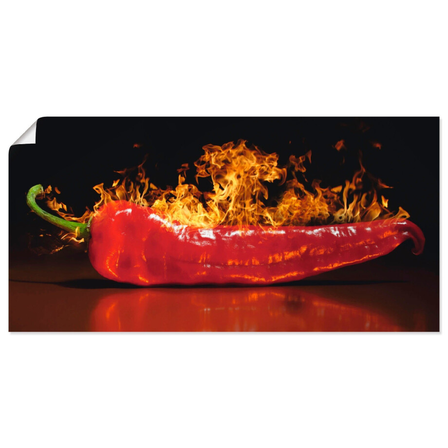 Artland Artprint Rode hete chilipeper als artprint van aluminium, artprint voor buiten, artprint op linnen, poster, muursticker afbeelding 1