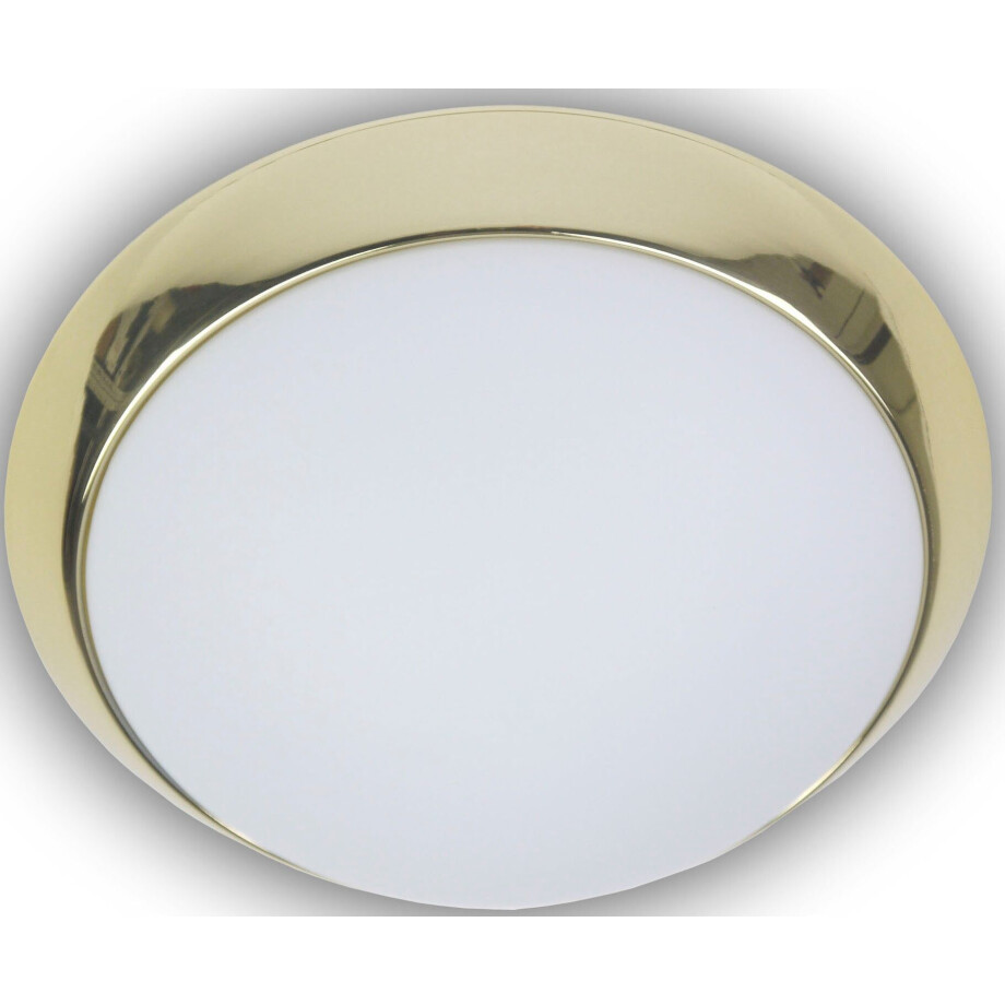 niermann Plafondlamp Opal mat, decoratieve ring gepolijst messing, HF-sensor, LED (1 stuk) afbeelding 1