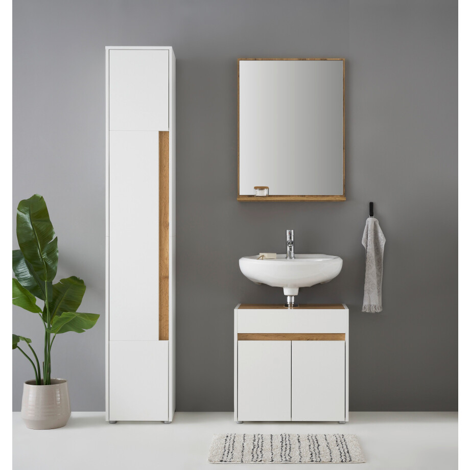 INOSIGN Badmeubelset CITY/ GIRON, badkamer in tijdloos ontwerp, 3-delige badkamer Badkasten en spiegels, in twee kleuren beschikbaar, veel opbergruimte (set, 3 stuks) afbeelding 1
