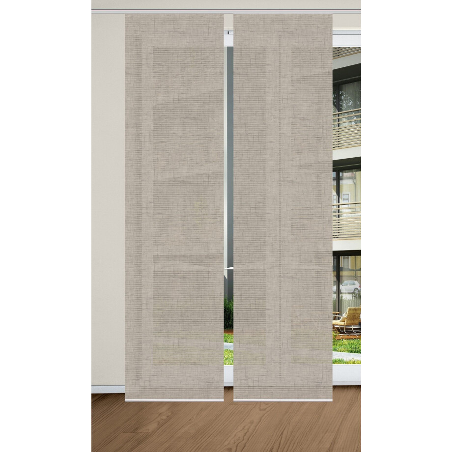 HOME in green Paneelgordijn ESTRA SET DIGITALE PRINT, BAMBOELOOK GERECYCLED (2 stuks) afbeelding 1