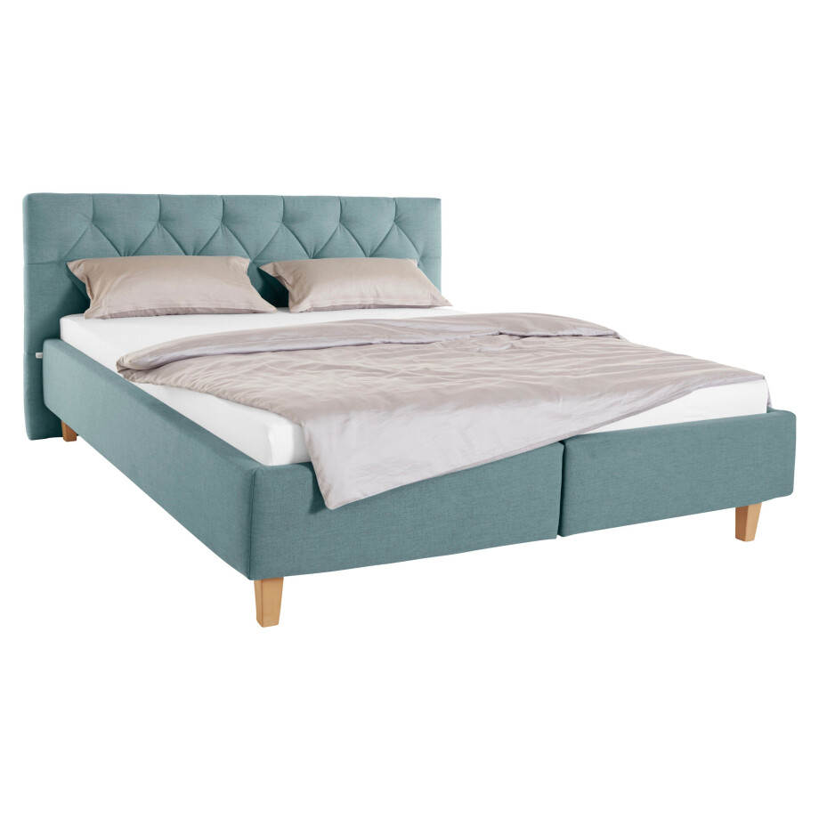 Guido Maria Kretschmer Home&Living Gestoffeerd bed Sunley 100 Kruisstiksel, hoofdbordhoogte 102 cm, zonder of met matras/lattenbodem afbeelding 1