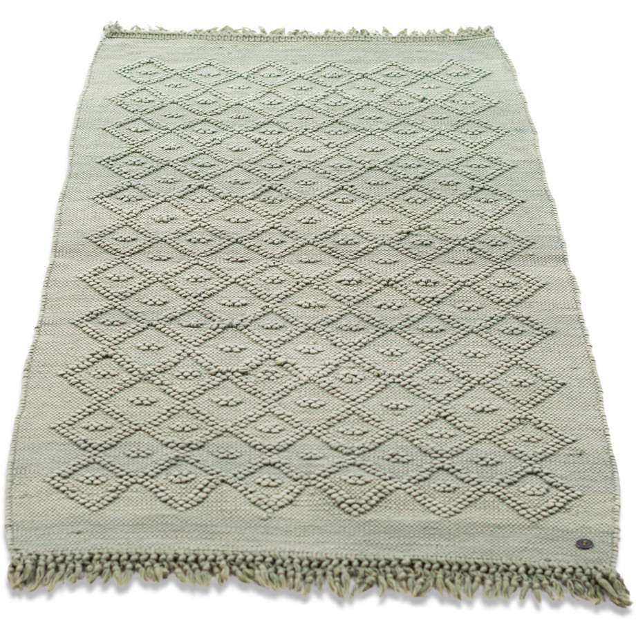 TOM TAILOR HOME Badmat Vintage wash Badmat, uni kleuren, ruitpatroon, met franjes, 100% katoen (1 stuk) afbeelding 1