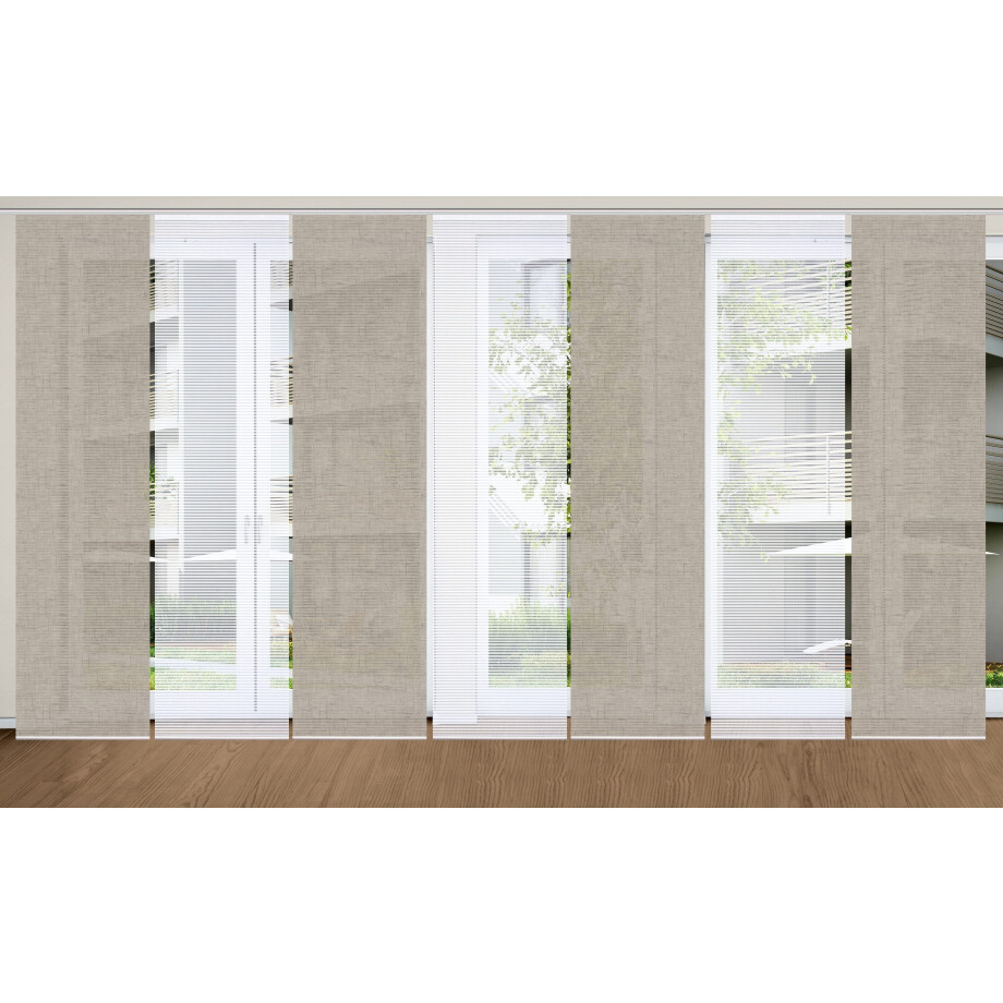 HOME in green Paneelgordijn ESTRA SET DIGITALE PRINT, BAMBOELOOK GERECYCLED (7 stuks) afbeelding 1