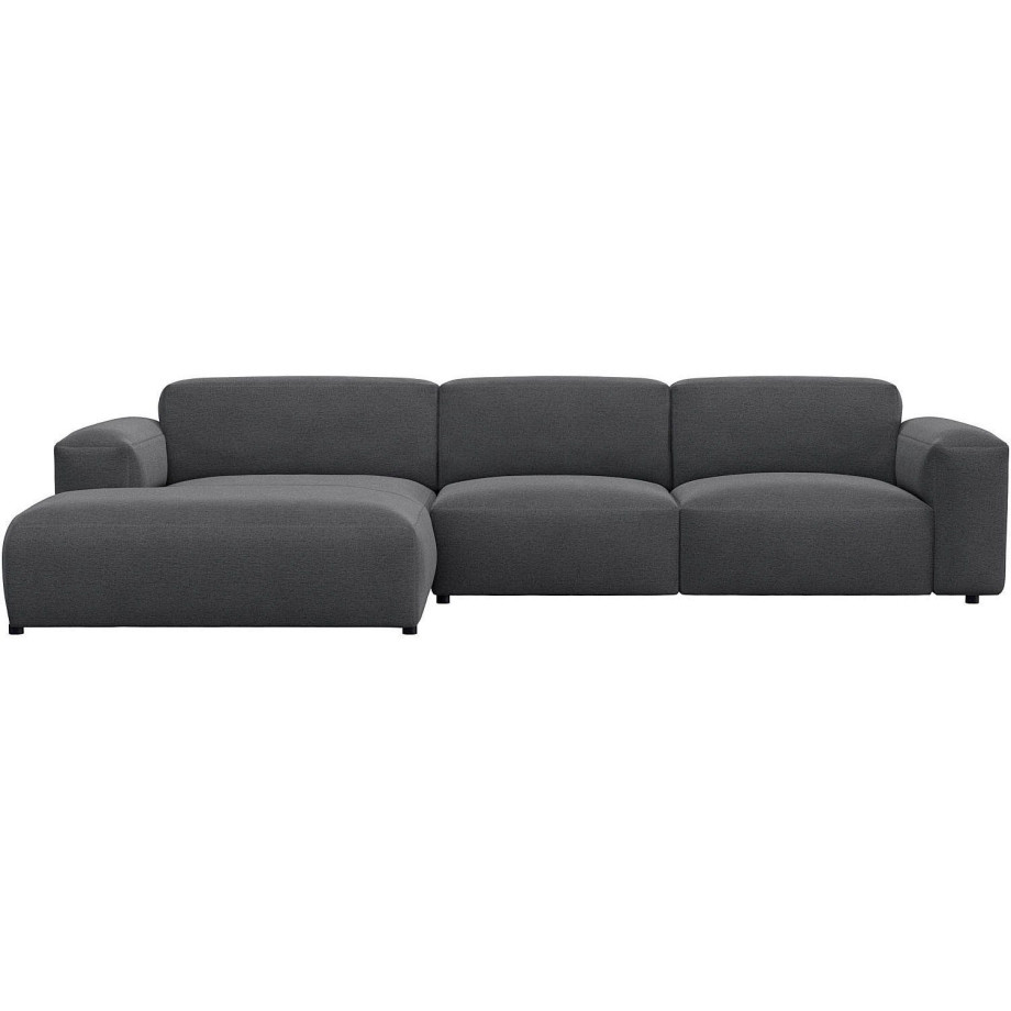 FLEXLUX Hoekbank Lucera Chaiselongue + 2,5-zistsbank modern & gezellig, koudschuim, stalen nosagvering afbeelding 1