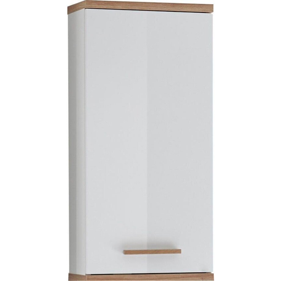 Saphir Hangend kastje Quickset badkamerkast 35,5 cm breed met 1 deur en 2 glazen legplanken afbeelding 1