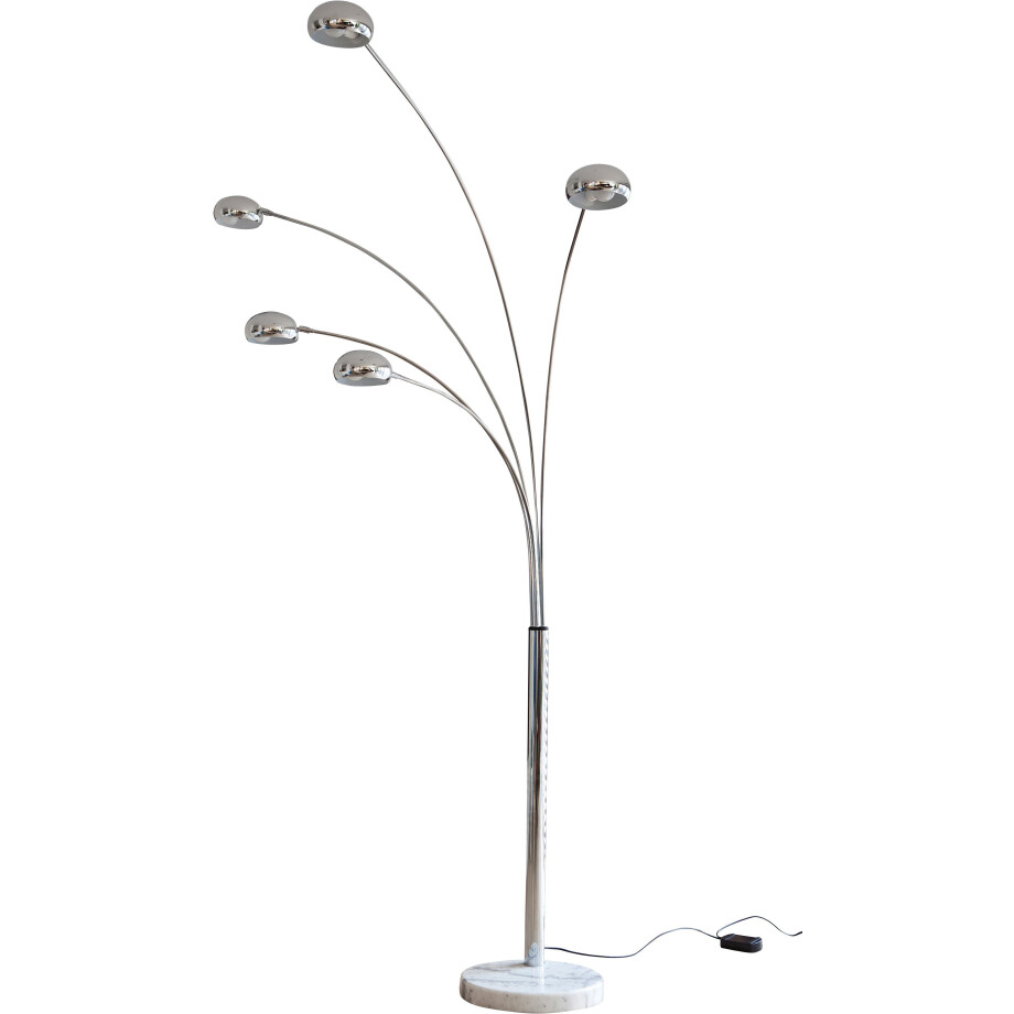 SalesFever Staande lamp Hero 5 beweegbare armen, dimschakelaar, echt marmeren voet (1 stuk) afbeelding 