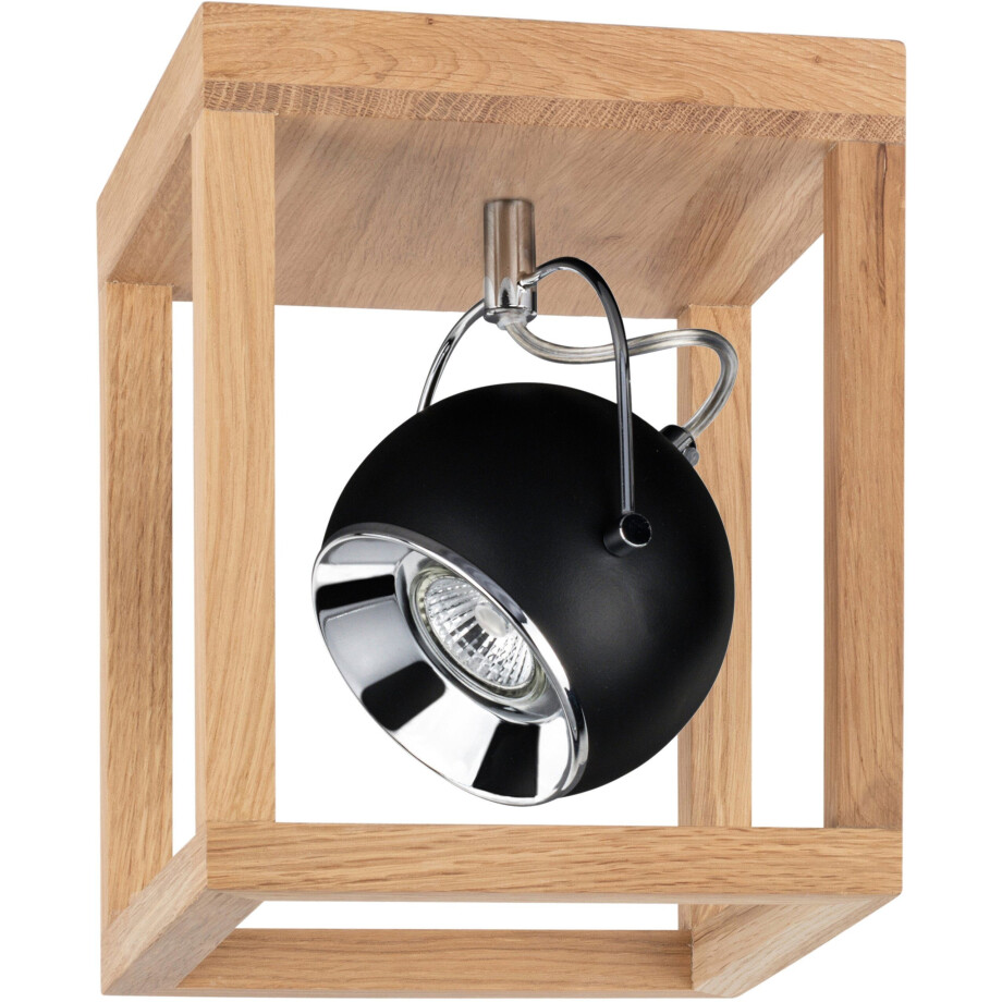 SPOT Light Led-plafondlamp ROY Inclusief ledverlichting, natuurproduct van eikenhout, duurzaam afbeelding 1