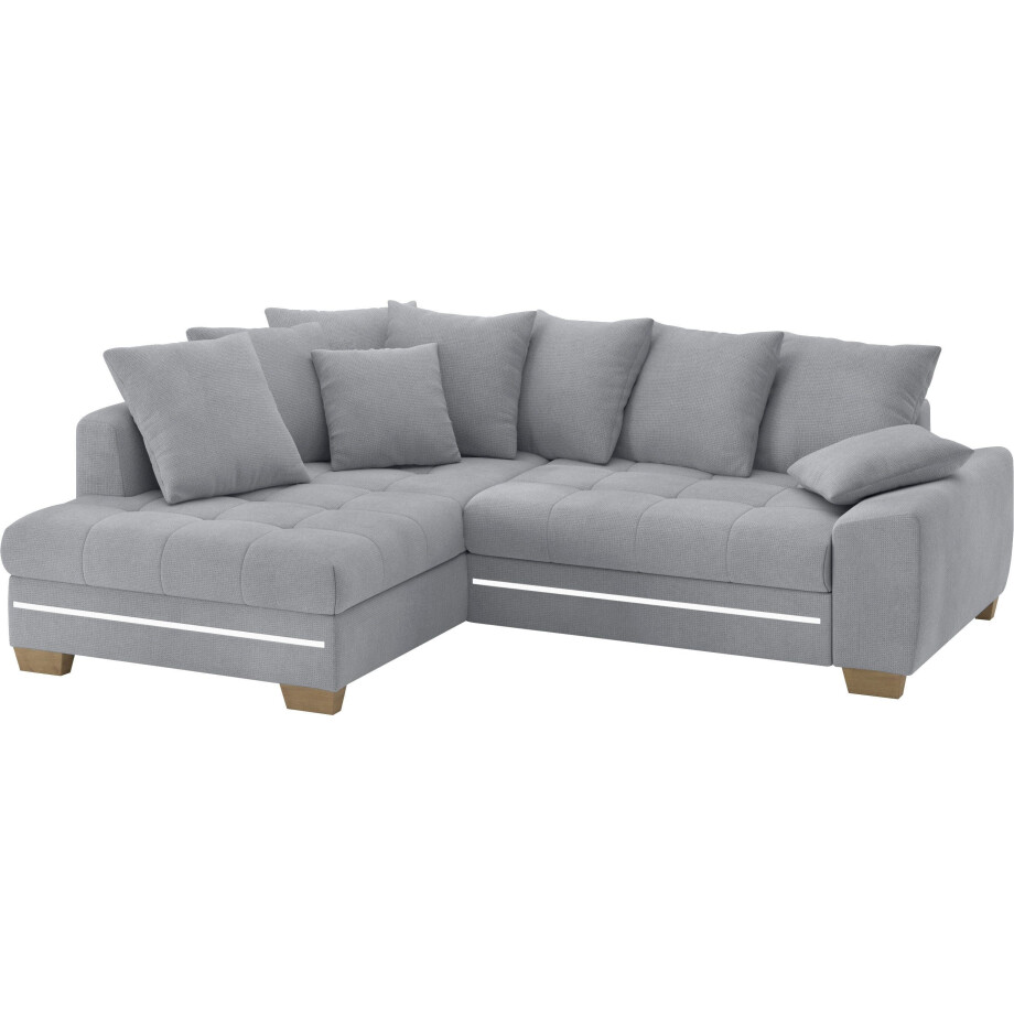 Mr. Couch Hoekbank Nikita II, L-vorm met koudschuim, rgb-led-verlichting, optioneel met bed, bedlade afbeelding 1