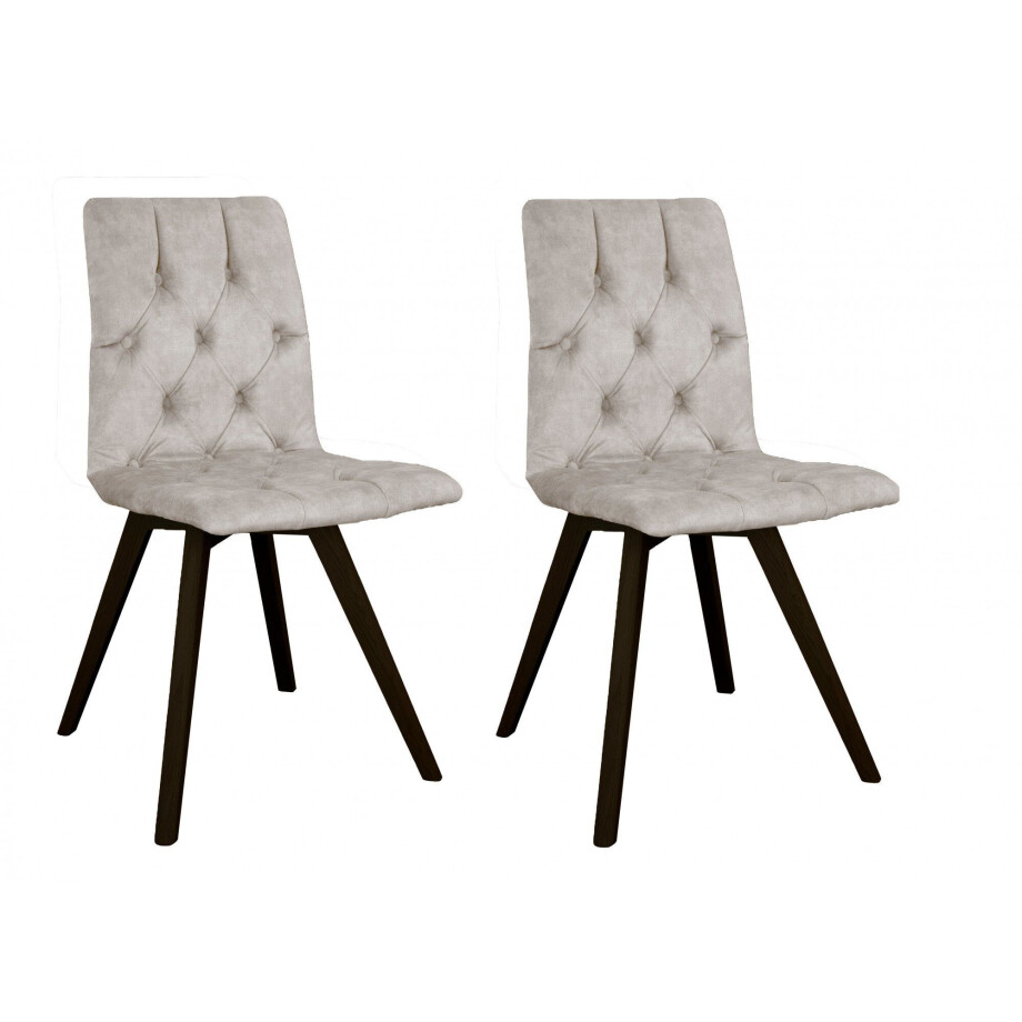 andas Eetkamerstoel Rania met massief houten poten (set, 2 stuks) afbeelding 1