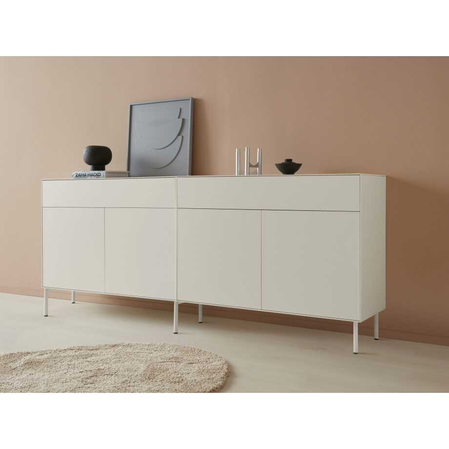 LeGer Home by Lena Gercke Dressoir Essentials Breedte: 224 cm, MDF gelakt, push-to-open-functie (2 stuks) afbeelding 1