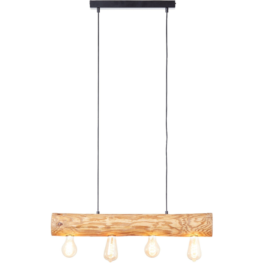 Brilliant Leuchten Hanglamp TRABO 105 cm hoogte, 70 cm breedte, 4 x e27, in te korten, hout / metaal, grenen gebeitst (1 stuk) afbeelding 1
