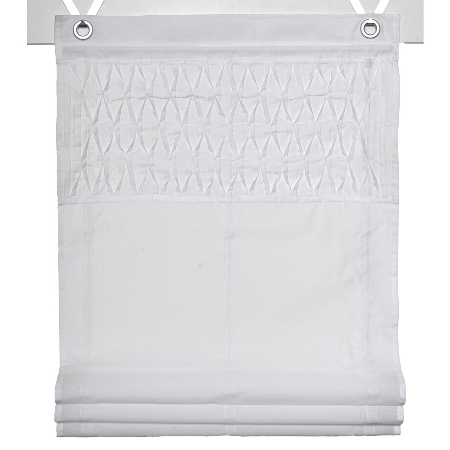Kutti Romeins rolgordijn Tuck Kessy wit, ondoorzichtig, bescherming tegen inkijk, met een strook, katoen-polyester (1 stuk) afbeelding 1
