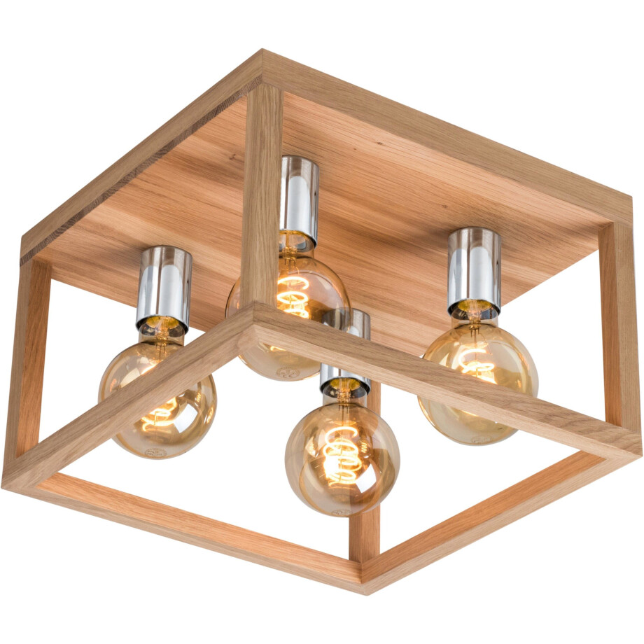 SPOT Light Plafondlamp KAGO Natuurproduct van eikenhout, duurzaam met FSC-certificaat afbeelding 1