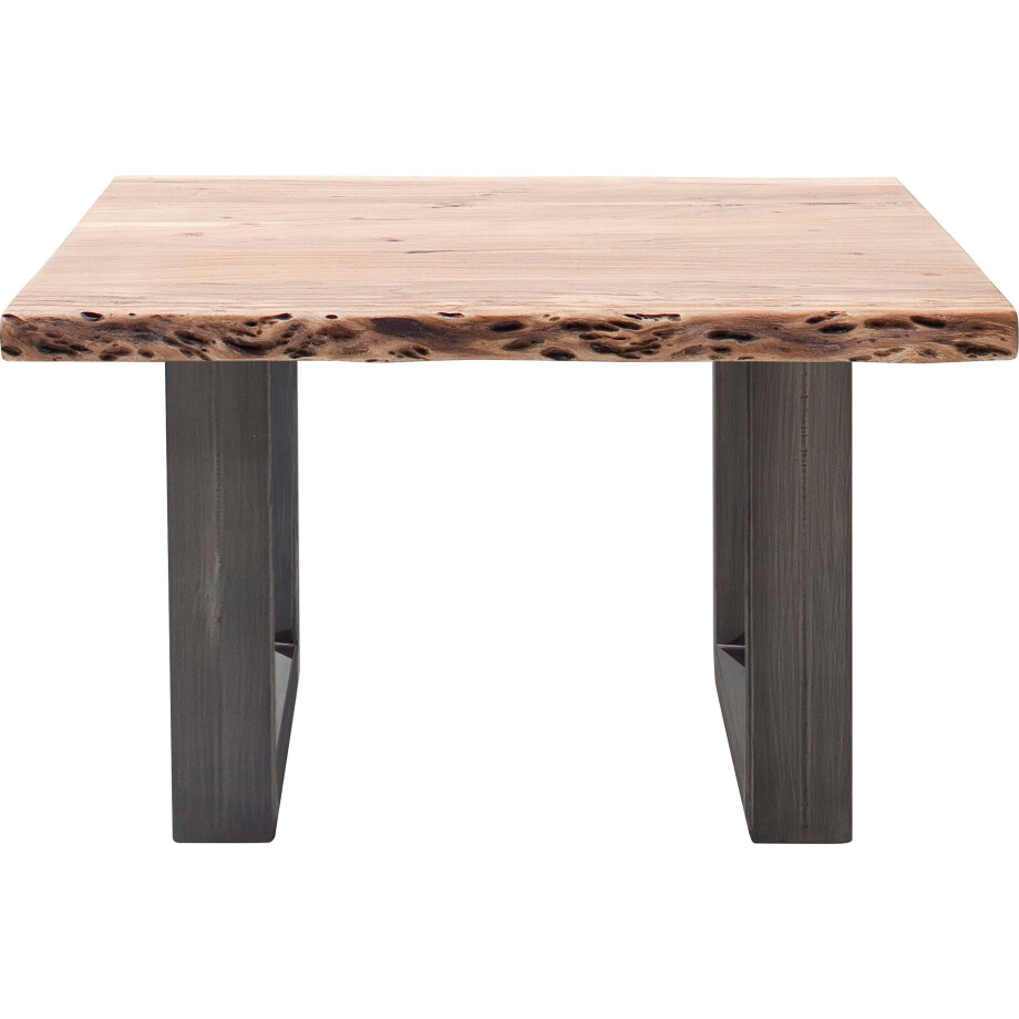 MCA furniture Salontafel Cartagena Salontafel massief hout met boomstamrand en natuurlijke kieren en gaatjes afbeelding 1