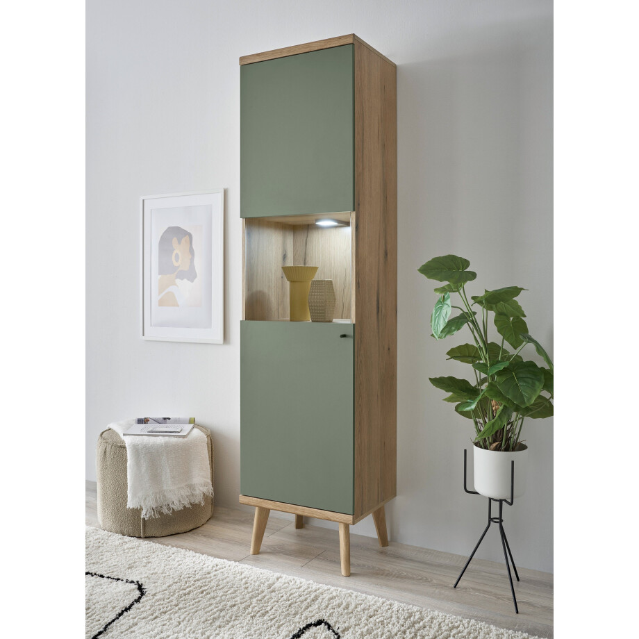 INOSIGN Vitrinekast MAVAS in moderne trendkleur, handgrepen van metaal (zwart), hoogte 197 cm afbeelding 1