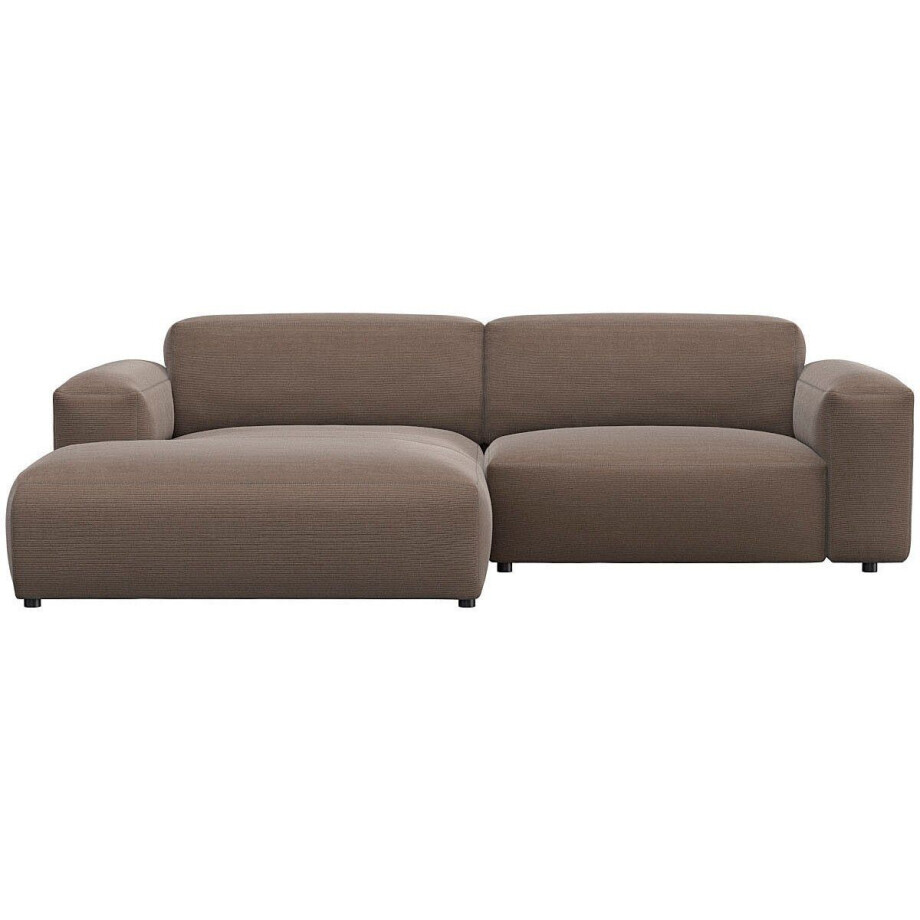 FLEXLUX Hoekbank Lucera Chaiselongue rechts of links modern & gezellig, koudschuim, stalen nosagvering afbeelding 1