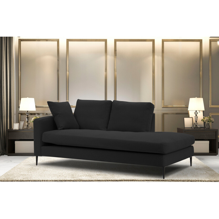 Leonique Récamier Cozy chaise longue, afmetingen B/D/H: 195/97/80 cm met los kussen en metalen poten, armleuning naar keuze links of rechts afbeelding 1