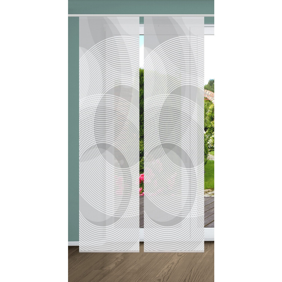 HOME in green Paneelgordijn AFONSO SET DIGITALE PRINT, BAMBOELOOK GERECYCLED (2 stuks) afbeelding 1