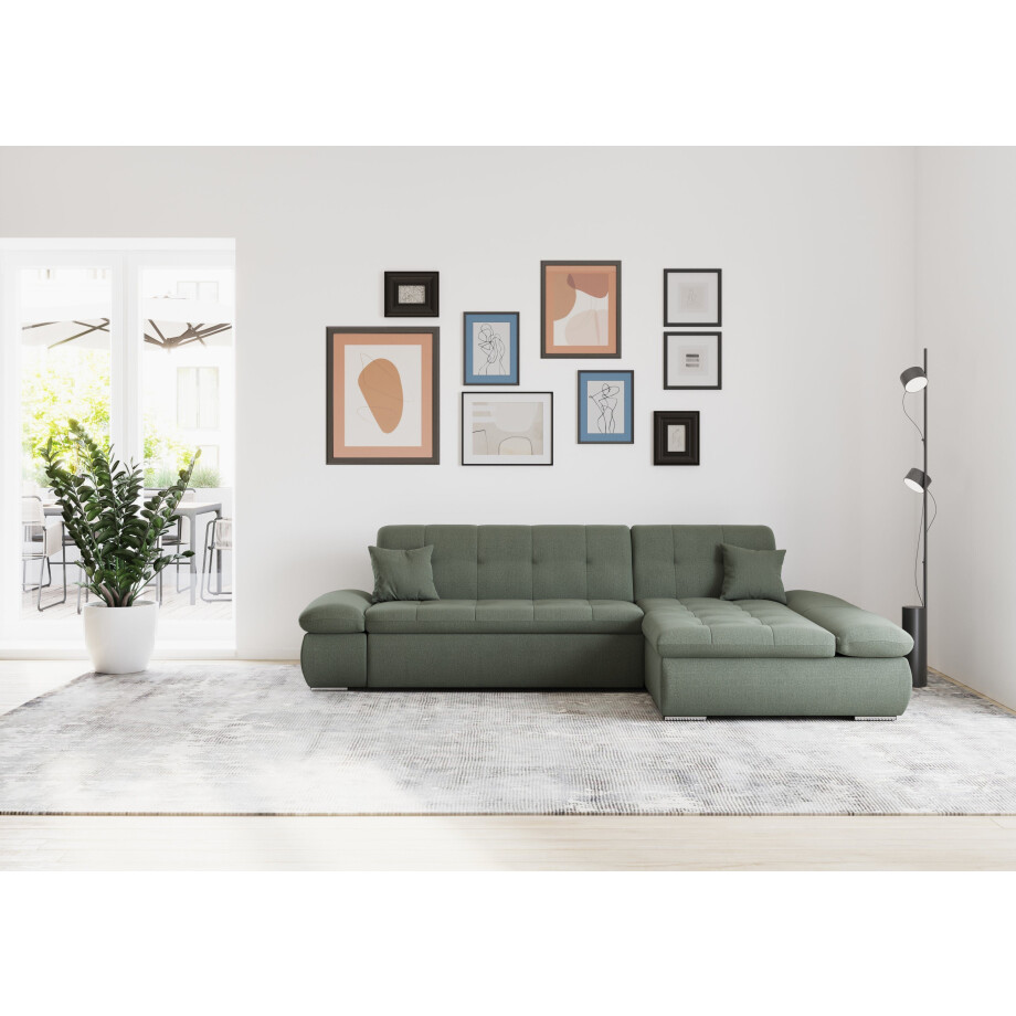 DOMO collection Hoekbank Moric bxdxh 300x172x80 cm, ook in cord, L-model XXL-formaat, optioneel ook met slaapbank functie en verstelling armleuning, afbeelding 1