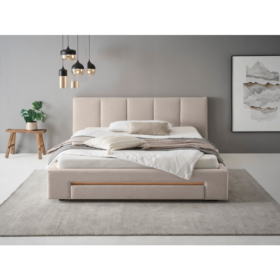 INOSIGN Gestoffeerd bed CiTY/GiRON, bedframe met bedlade, gestoffeerd opbergbed met hondenbed of opberglade, bekleding van corduroy of linnenlook afbeelding 1