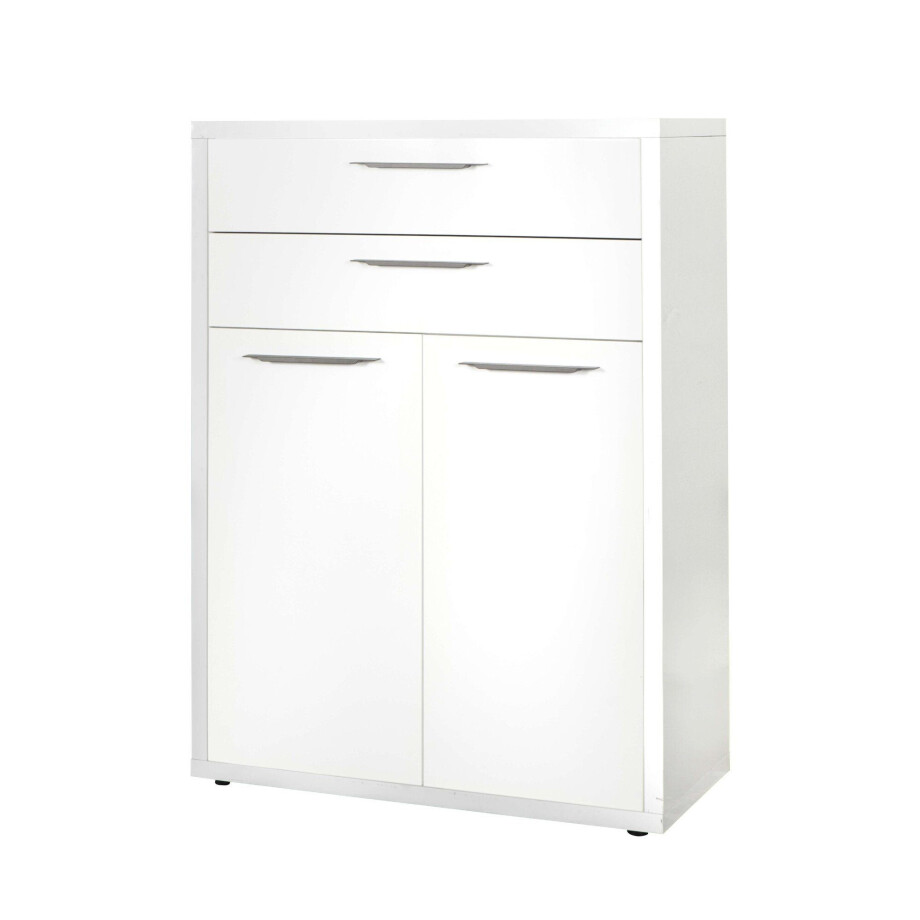 Composad Archiefkast DISEGNO, boekenkast met 2 deuren & 2 laden, gelakte fronten, verstelbare planken, hoogte 112 cm, 100% gerecycled hout, made in italy afbeelding 1