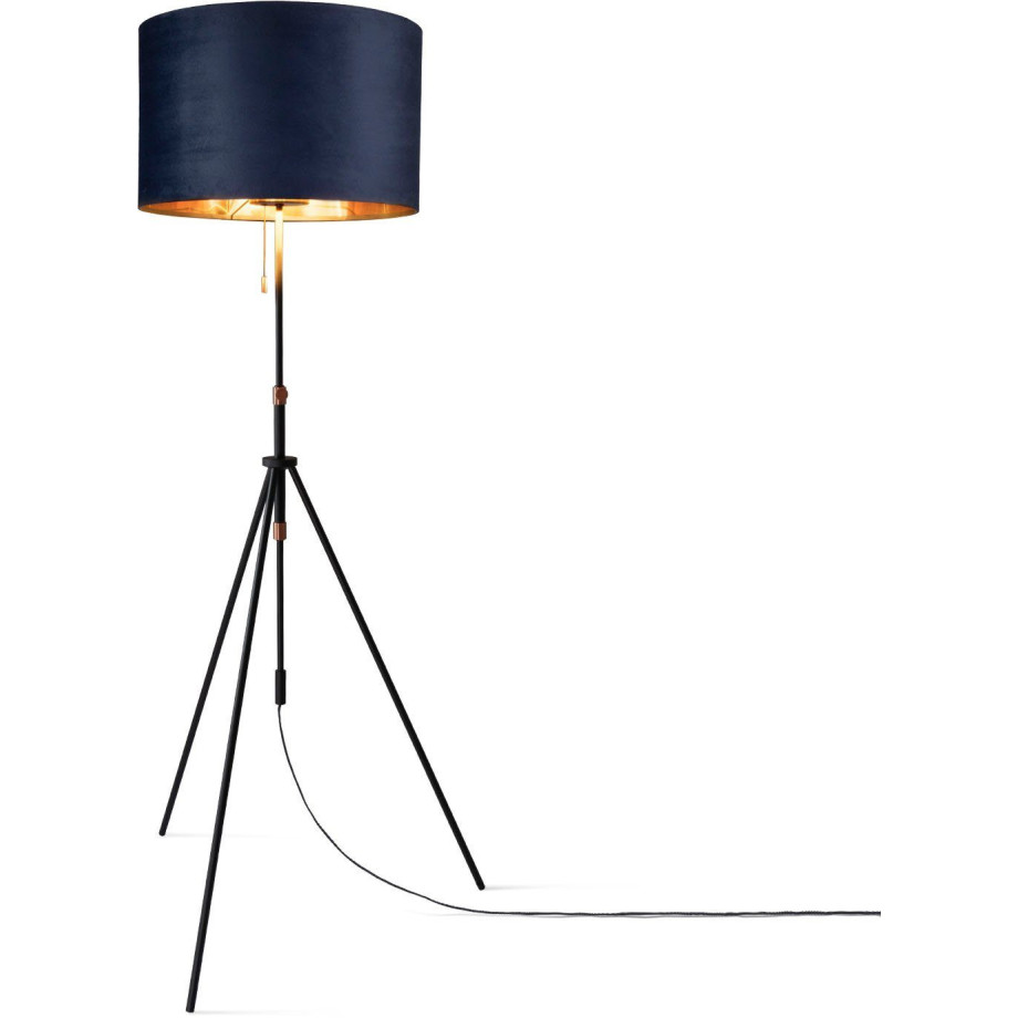 Paco Home Staande lamp Naomi uni Color Woonkamer in hoogte verstelbaar 121,5 tot 176,5 cm trekschakelaar velours afbeelding 1