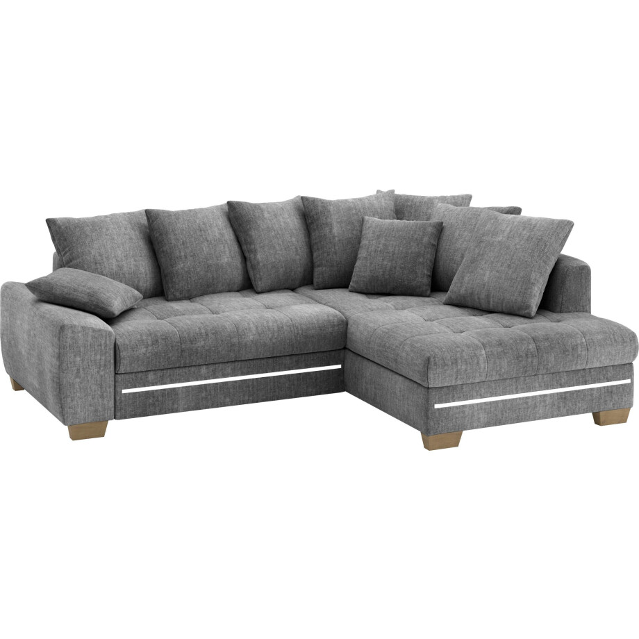 Mr. Couch Hoekbank Nikita II, L-vorm met koudschuim, rgb-led-verlichting, optioneel met bed, bedlade afbeelding 1