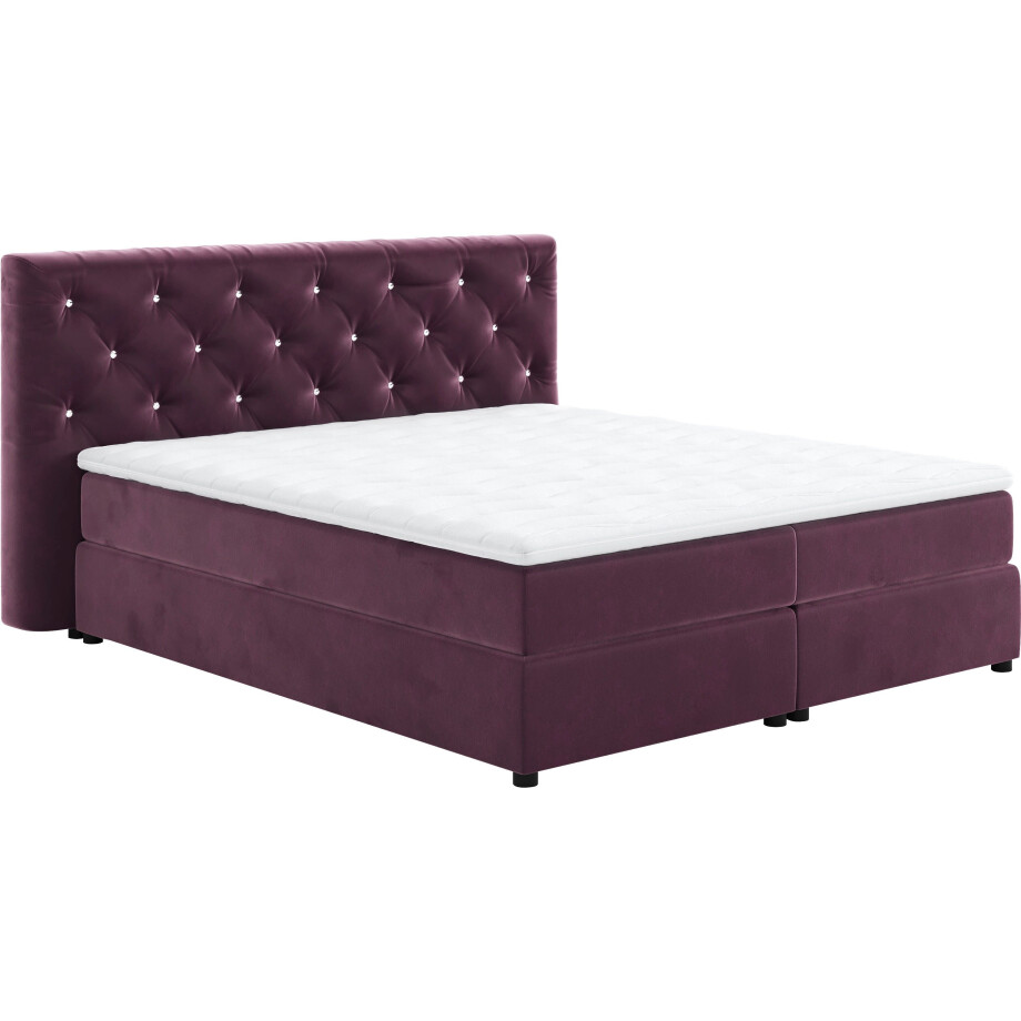 COTTA Boxspring Castlerock met strass-steentjes in het hoofdeinde, incl. topper afbeelding 1