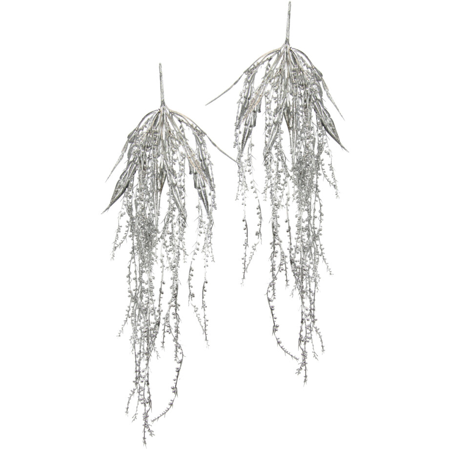 I.GE.A. Kunstbloem Parelsnoer Struik, kunsthangplant, 2-delige set (2 stuks) afbeelding 
