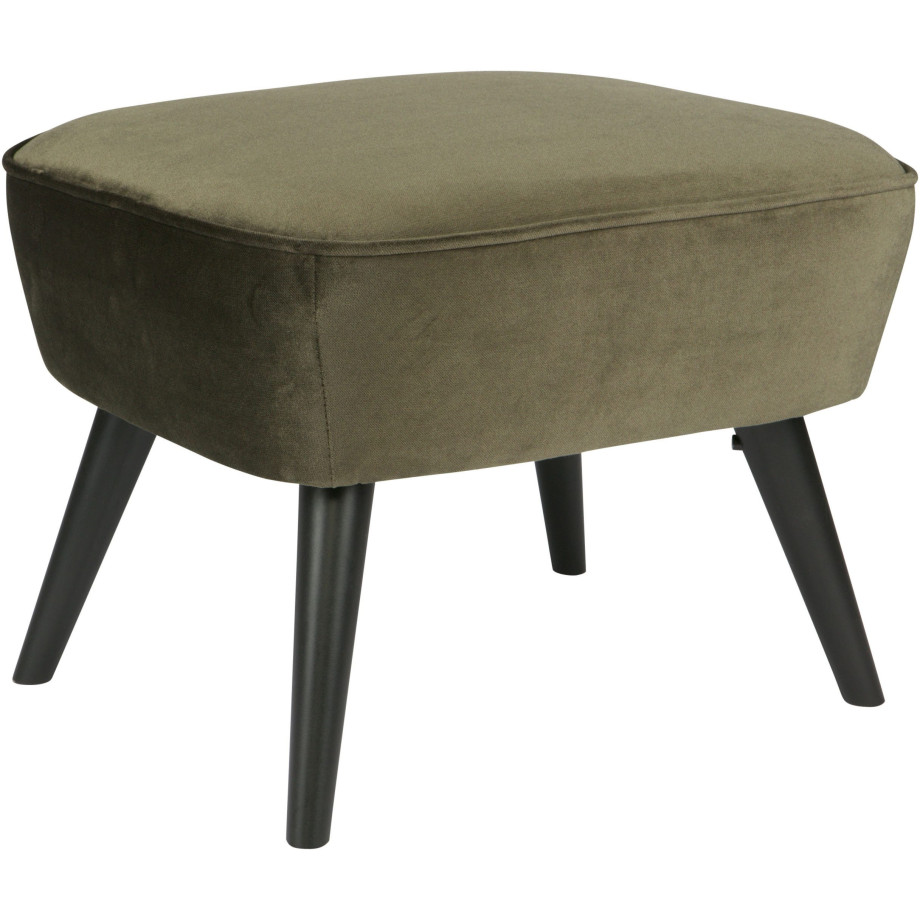 WOOOD Hocker Sara met veloursstof bekleed, rechthoekige vorm, h 41 cm x b 56 cm afbeelding 1