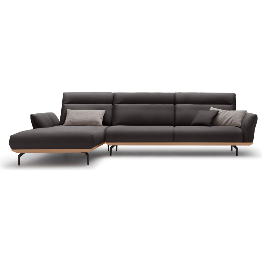 Creation BY ROLF BENZ Hoekbank Hs.460 Sokkel in eiken, onderstel in umbra grijs, breedte 338 cm afbeelding 1