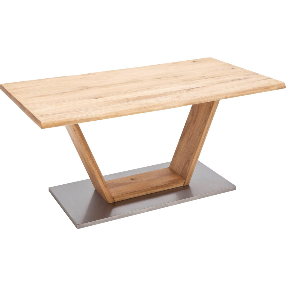 MCA furniture Eettafel Greta Eettafel massief hout met boomstamrand, rechte rand of tafelblad afbeelding 1