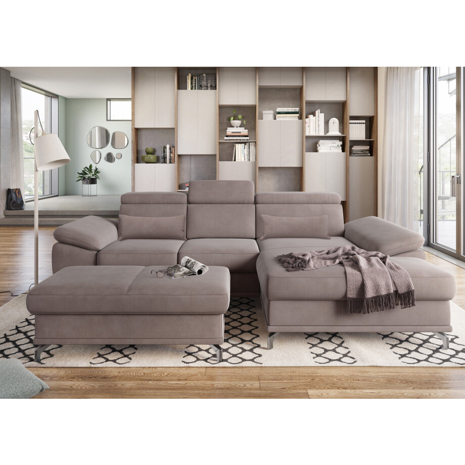 sit&more Hoekbank Cabrio L-vorm, met zitdiepteverstelling, arm- en hoofdsteunverstelling afbeelding 1