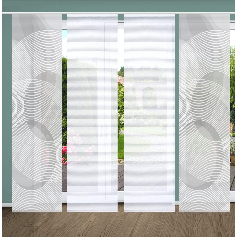 HOME in green Paneelgordijn AFONSO SET DIGITALE PRINT, BAMBOELOOK GERECYCLED (4 stuks) afbeelding 1