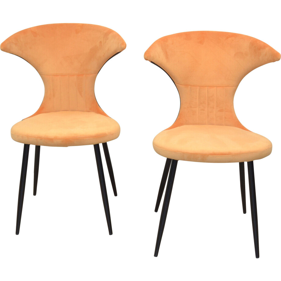 INOSIGN Stoel met 4 poten Frame van stalen buis, zitting en rugleuning gevuld met schuimstof (set, 2 stuks) afbeelding 1