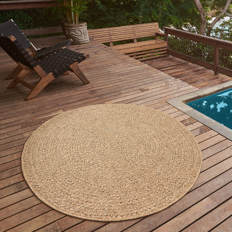The carpet Vloerkleed Kansas moderne robuuste in- en outdoor tapijt jute look afbeelding 1
