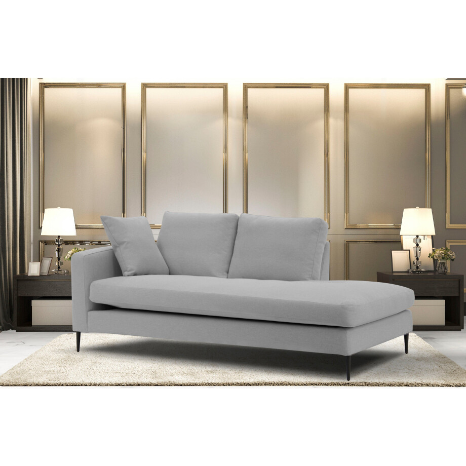 Leonique Récamier Cozy chaise longue, afmetingen B/D/H: 195/97/80 cm met los kussen en metalen poten, armleuning naar keuze links of rechts afbeelding 1