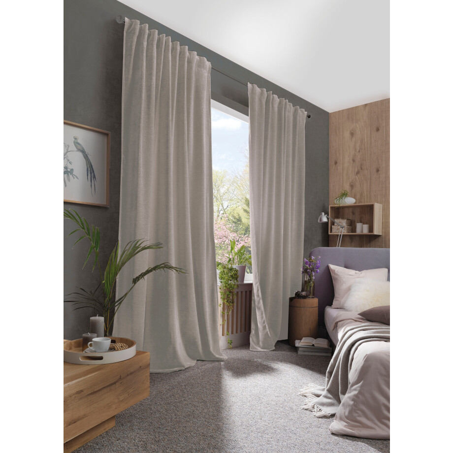 HOME WOHNIDEEN Gordijn WOLLY THERMOSCHAL CHENILLE UNI "WOLLY" (1 stuk) afbeelding 1