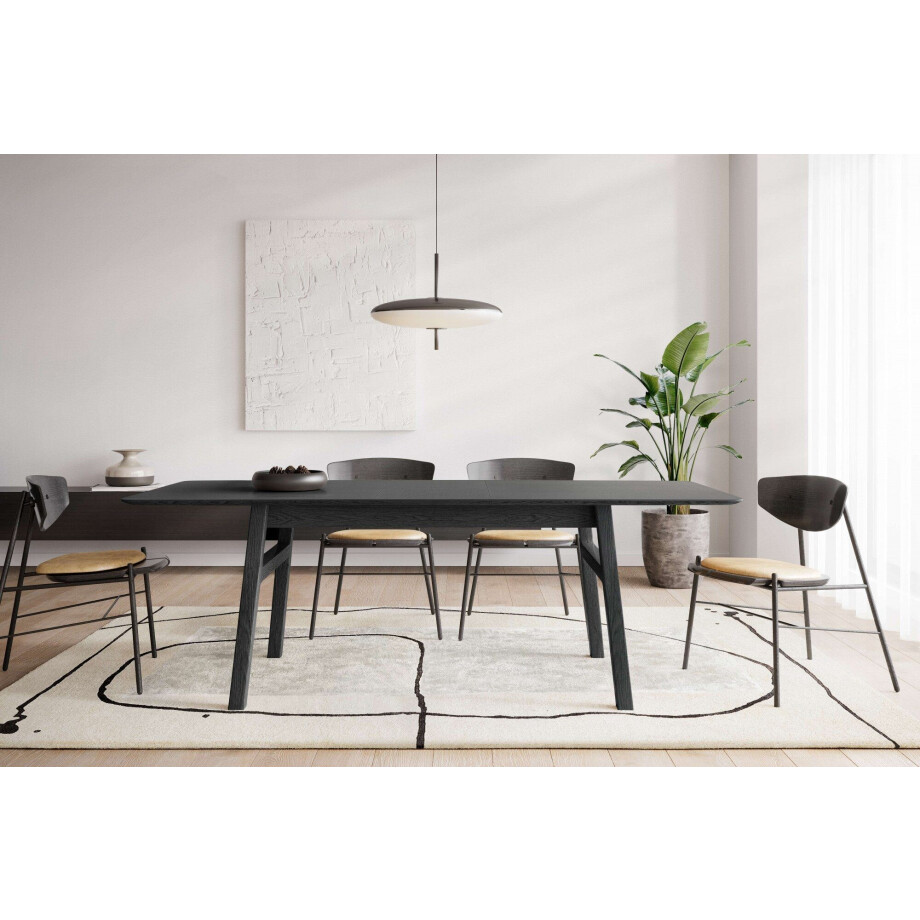 Woodman Eettafel Curved Scandi Design, breedte 180 cm, uitschuifbaar tot 220 cm afbeelding 1