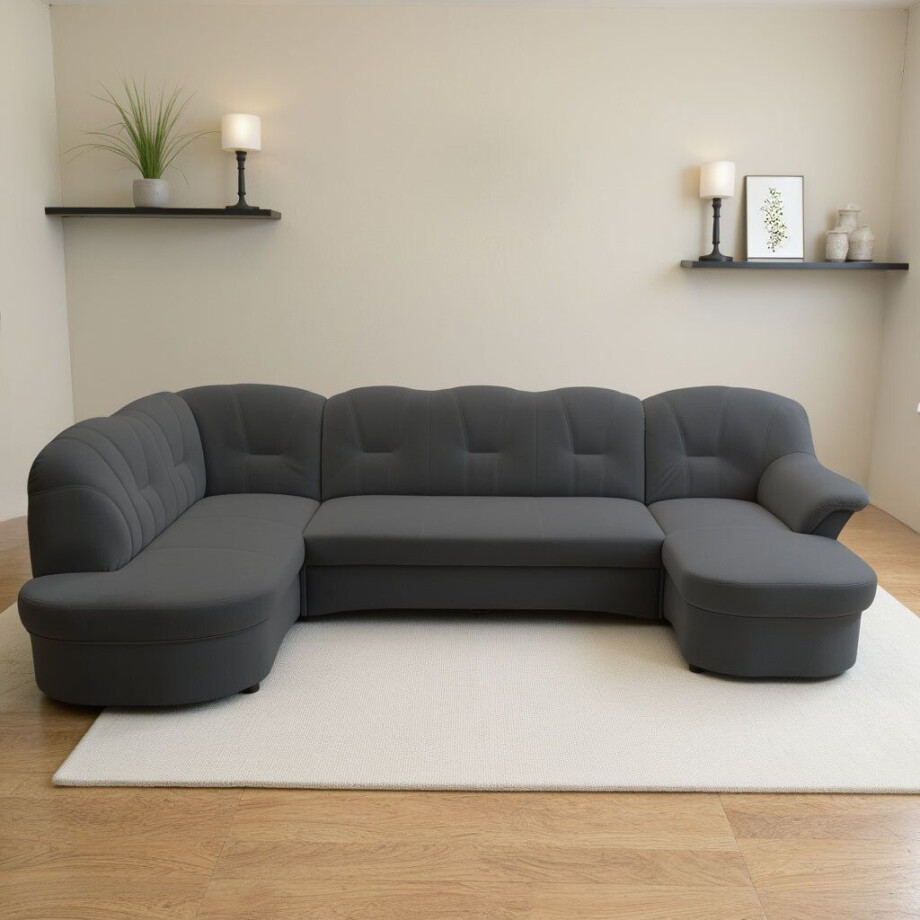 DOMO collection Zithoek Flores ook in leren bekleding, B/D/H: 293/180/86 cm, U-vorm (3 stuks) afbeelding 1